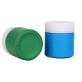 Custom 90ml 3oz straight side matte green blue painted glass storage jar container with plastic cap